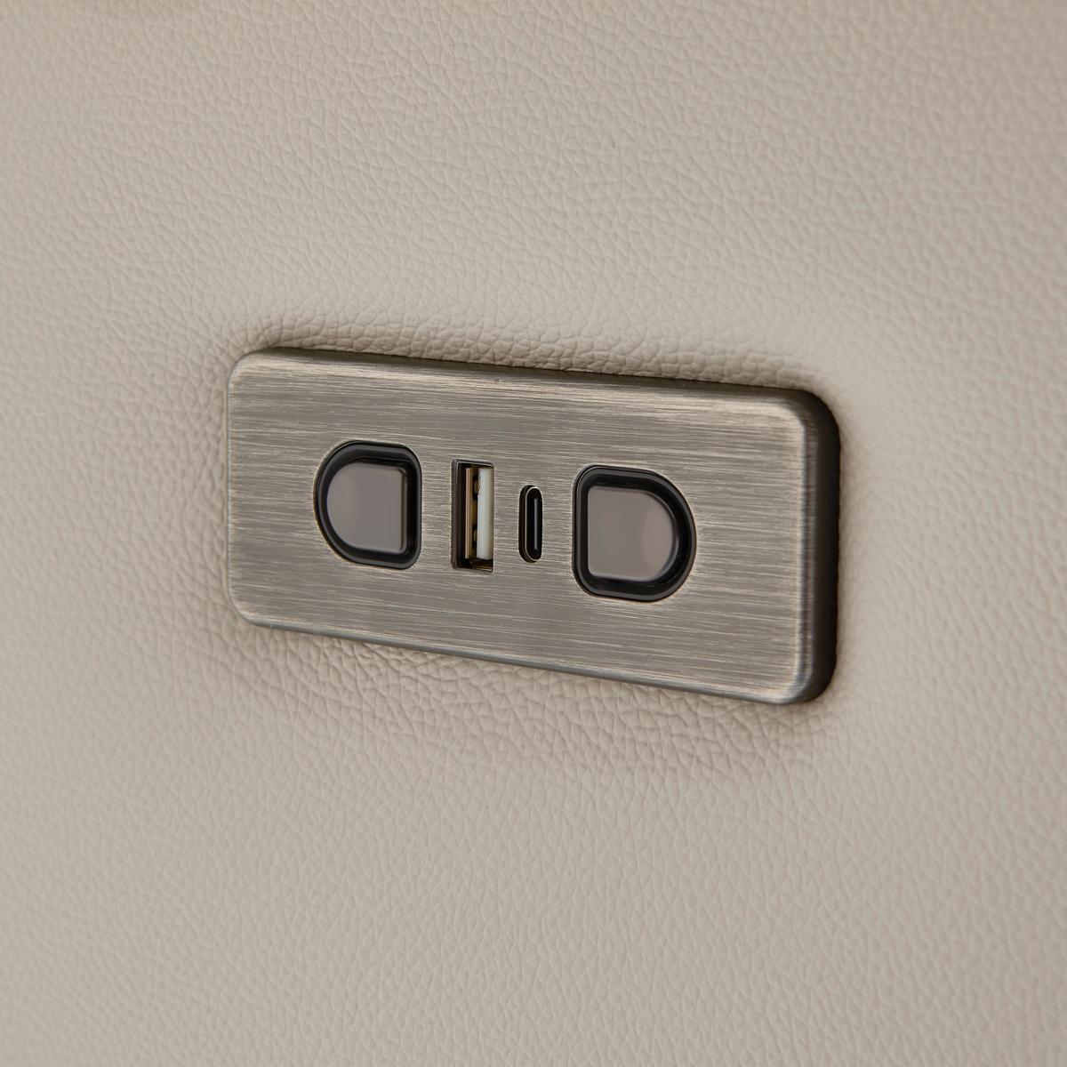 Ecksofa Bari Beige - beige/noir, Konventionell, cuir/métal (214/75-95/102-163cm) - Mömax