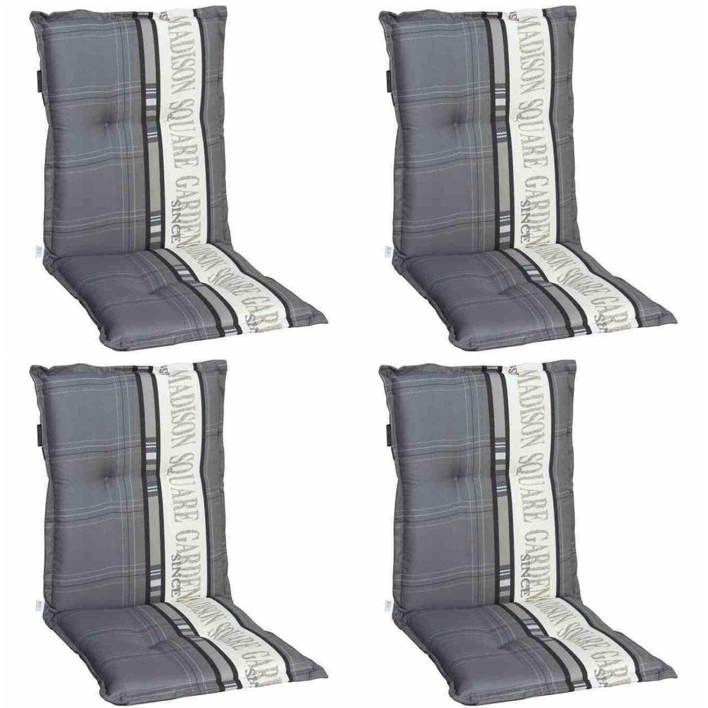 Sesselauflagen-Set Garden 4-tlg. Hochlehner Grau - Grau, KONVENTIONELL, Textil (50/8/105cm) - Ambia Garden