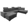 Wohnlandschaft Zira Anthrazit Nylon/Mikrofaser - Chromfarben/Anthrazit, Design, Holz/Kunststoff (169/330/212cm) - Livetastic