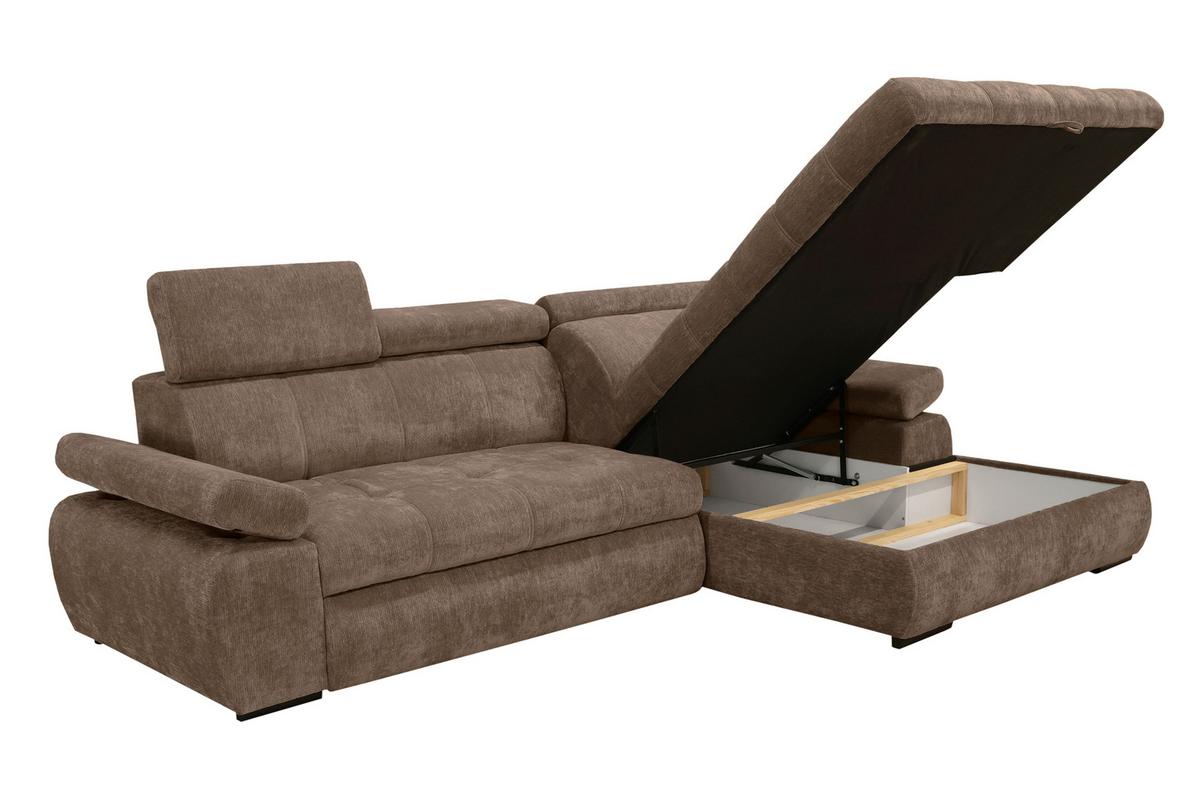 Kutna Garnitura Vegas - smeđa/crna, Design, drvo/tekstil (294/173cm) - Modern Living