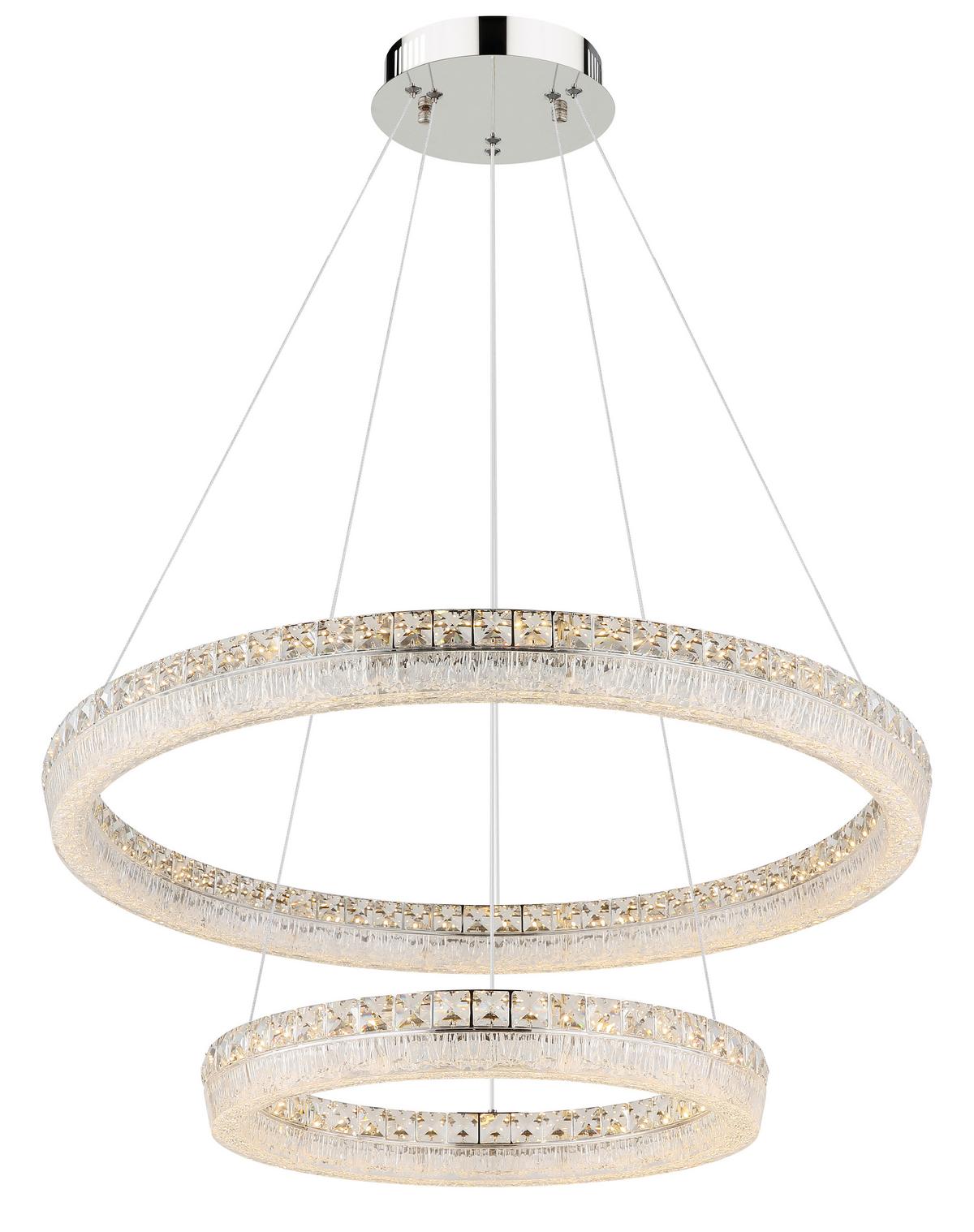 Led Viseća Svjetiljka Laurel - prozirno/boje kroma, Design, staklo/metal (80/120cm) - Globo