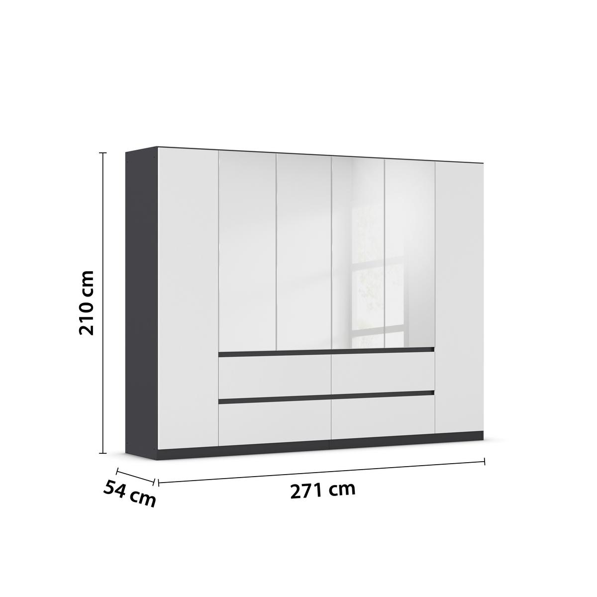 DULAP  USI ROTATIVE MAINZ - argintiu/alb, Basics, material pe bază de lemn (271/210/54cm) - Modern Living