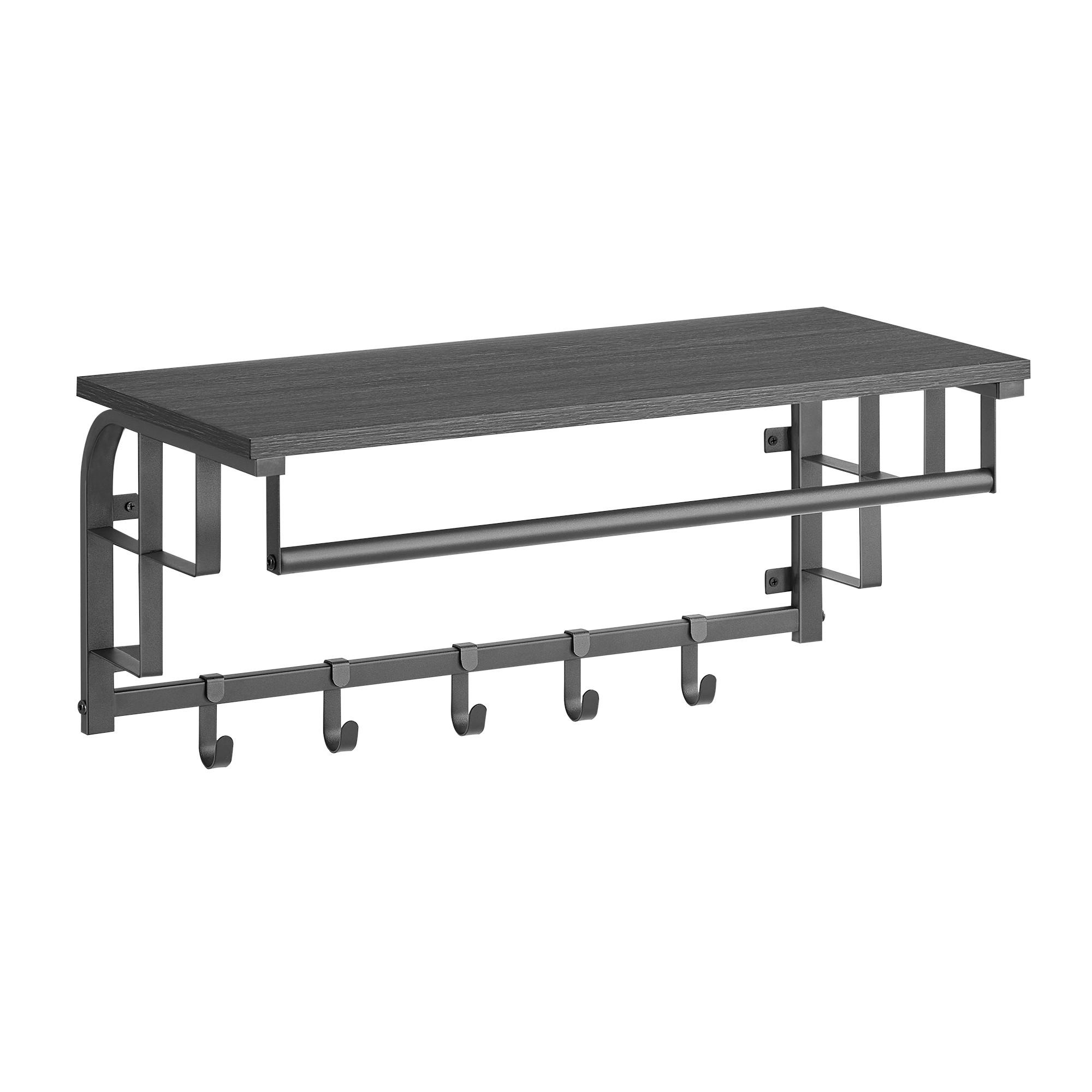 WANDGARDEROBE COAT RACK - Dunkelbraun/Schwarz, MODERN, Holzwerkstoff/Metall (66/27/30cm) - MID.YOU
