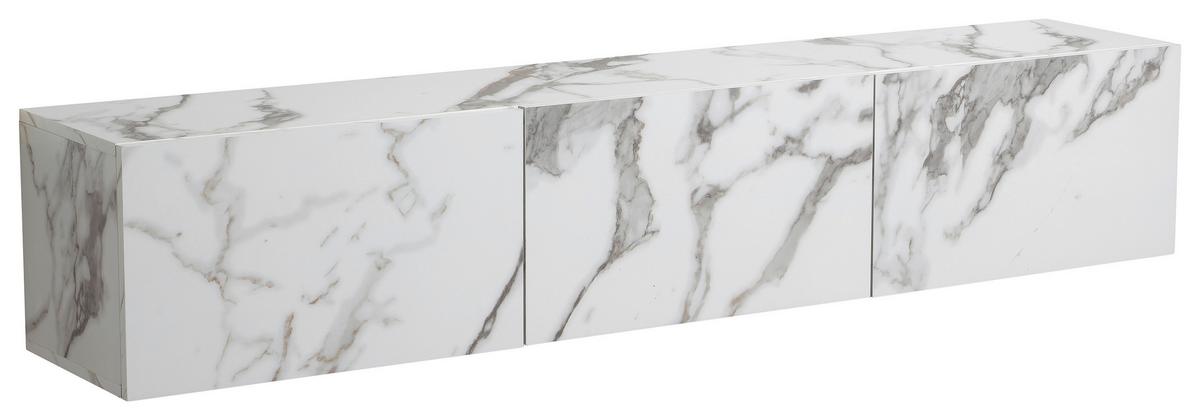 Nizka Omarica Marble, Bela - bela, Design, leseni material (160/30/30cm) - MID.YOU