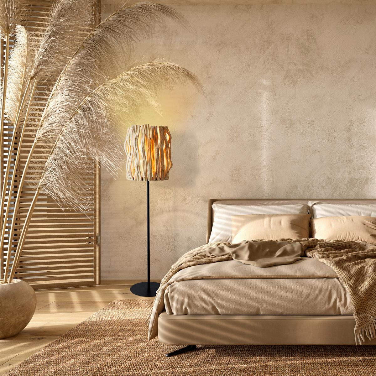 Stoječa Svetilka Driftwood - črna/naravne barve, Design, kovina/les (33/140/33cm) - P & B