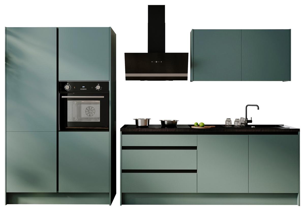 Konyhablokk Gépek Nélkül Troja Zb 335 Green-F - fekete/zöld, Design, faalapú anyag (335cm)