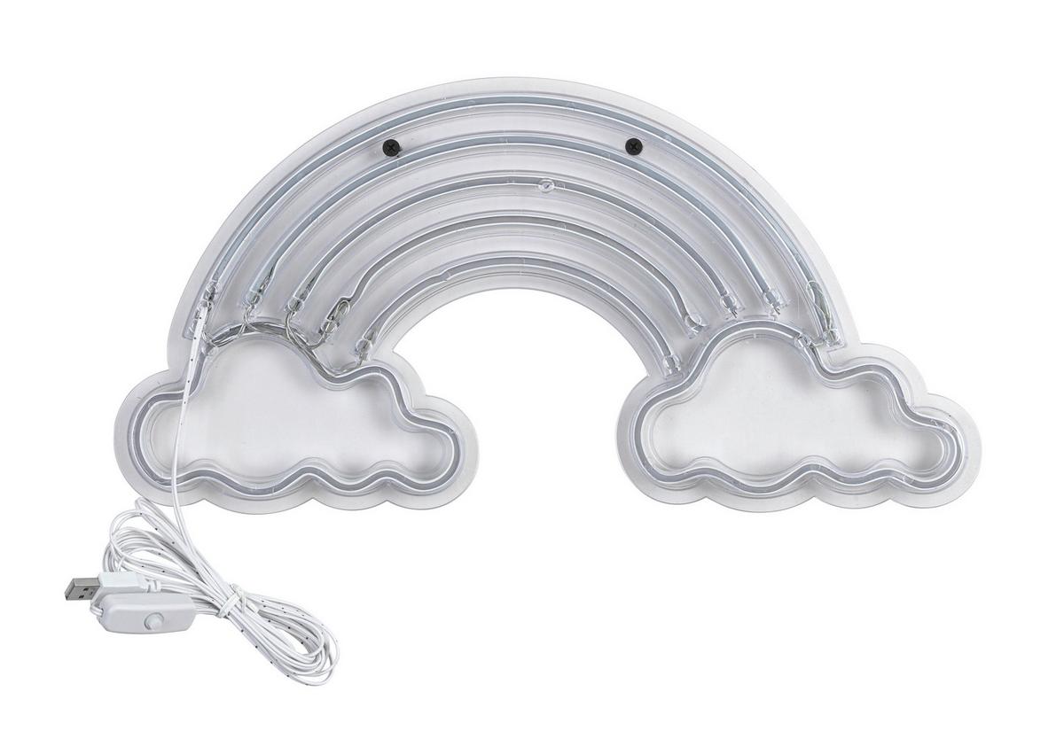 Lampă LED decorativă Renibo - alb/transparent, Modern, plastic (40/20/1,30cm) - Mömax