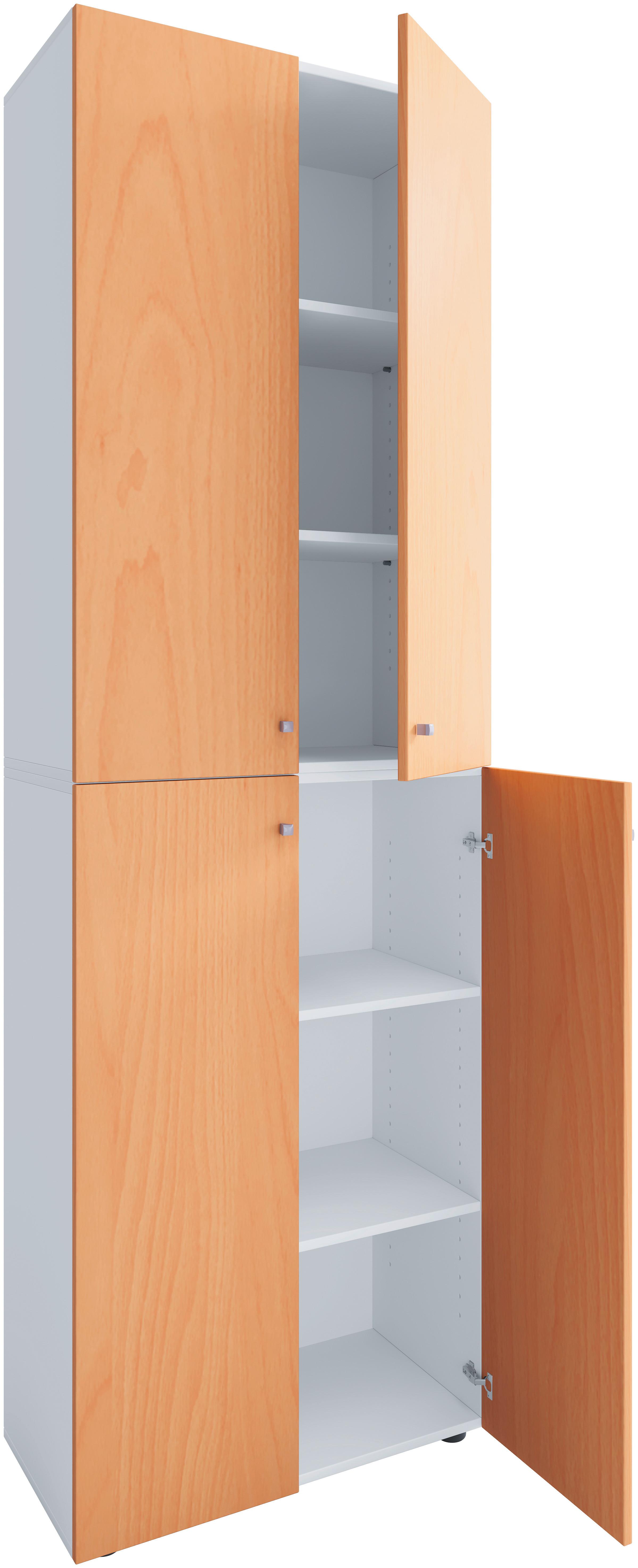 AKTENSCHRANK LONA XXL - Weiss/Buchefarben, Design, Holzwerkstoff (70/220/39cm) - MID.YOU