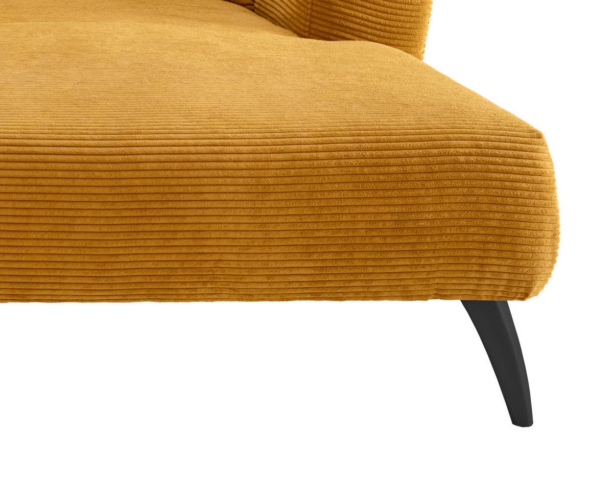 Wohnlandschaft Colori Goldfarben Cord - Goldfarben/Schwarz, MODERN, Holz/Textil (264/160cm) - MID.YOU