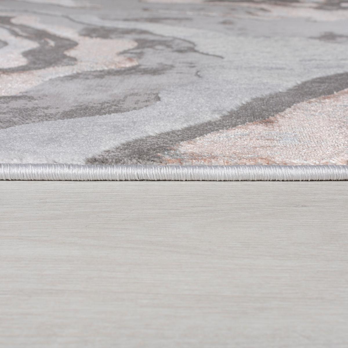 TEPPICH OUSE, abstrakt, Rosa-Grau, 80 x 150 cm - Rosa, Textil (150/80cm) - KADIMA DESIGN