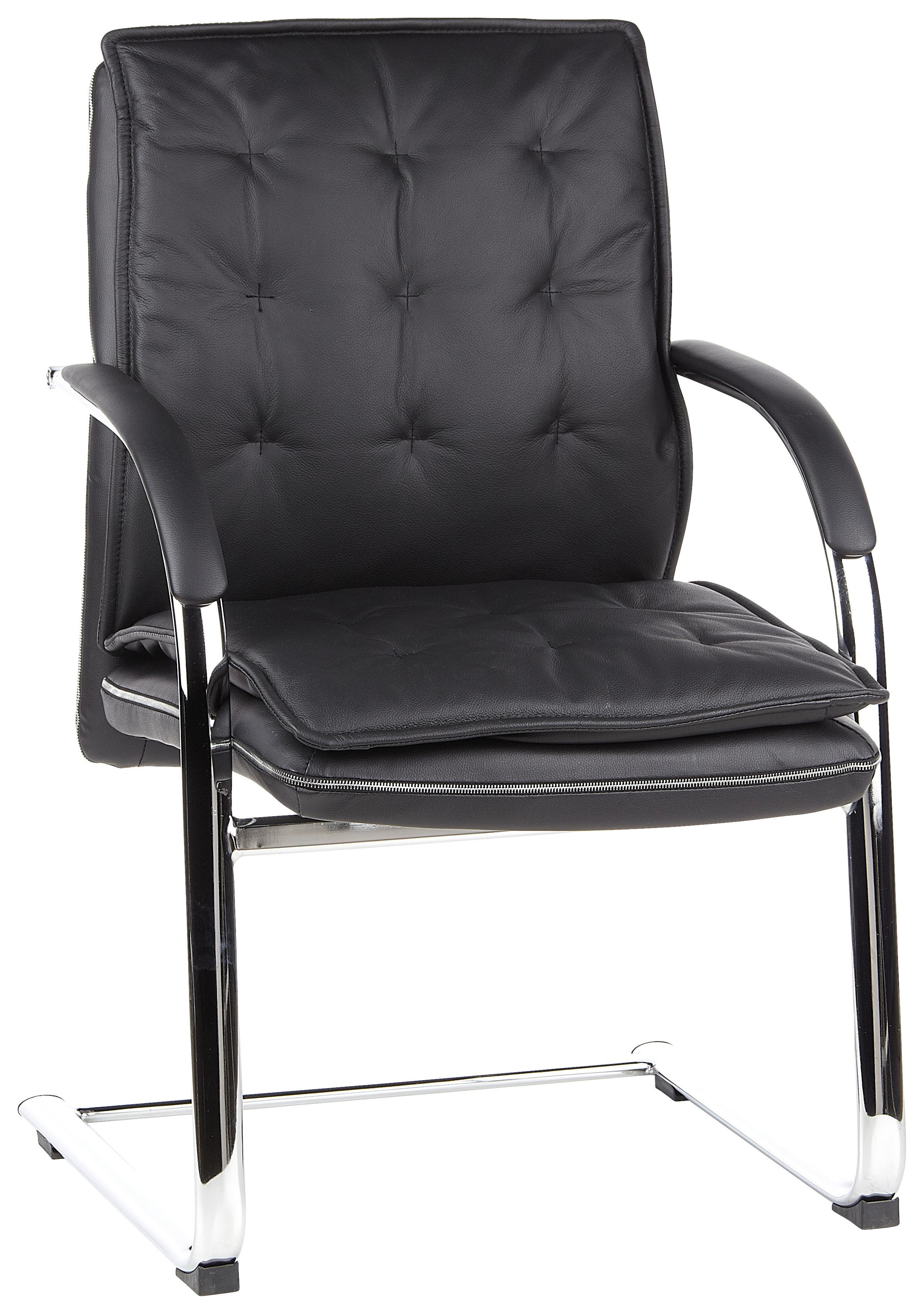 Konferenčni Stol Villa V, Črna - črna, Basics, kovina/usnje (60/100/47cm) - MID.YOU