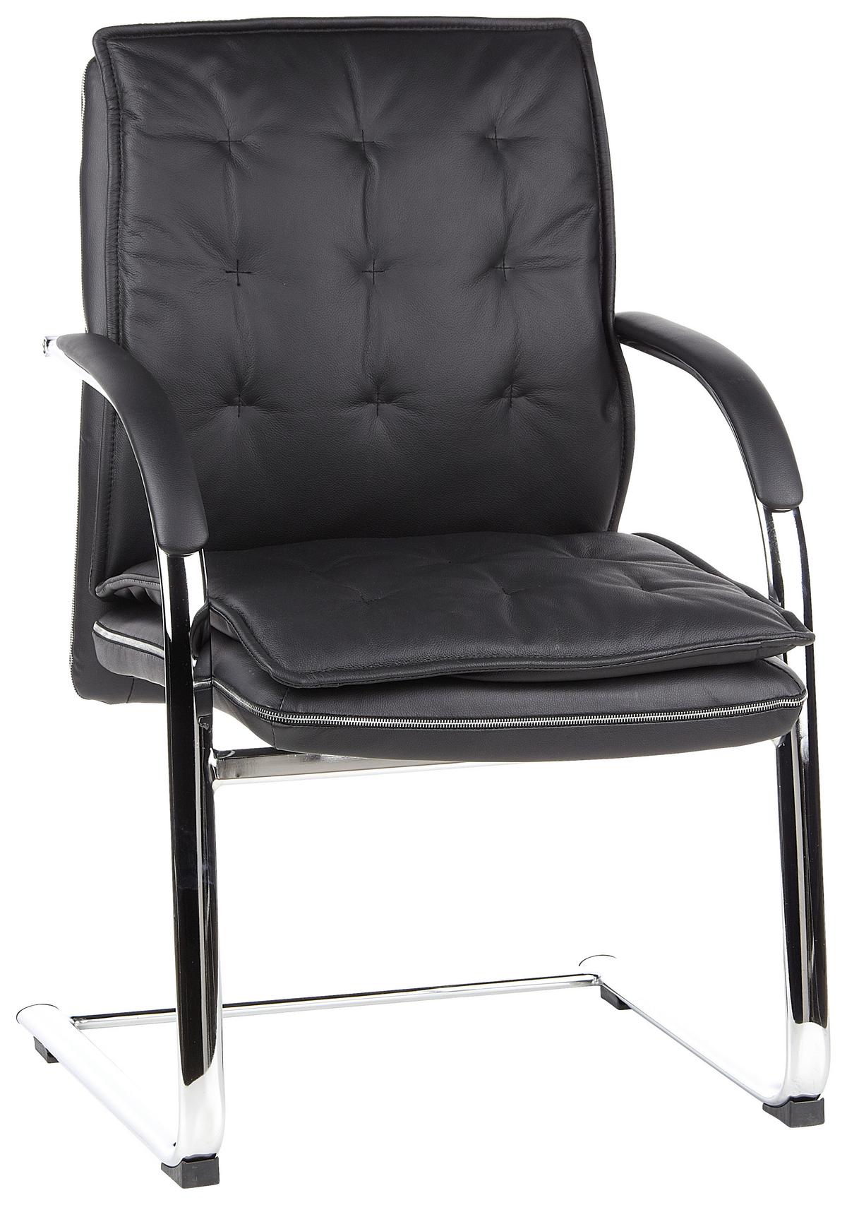 Konferenčni Stol Villa V, Črna - črna, Basics, kovina/usnje (60/100/47cm) - MID.YOU