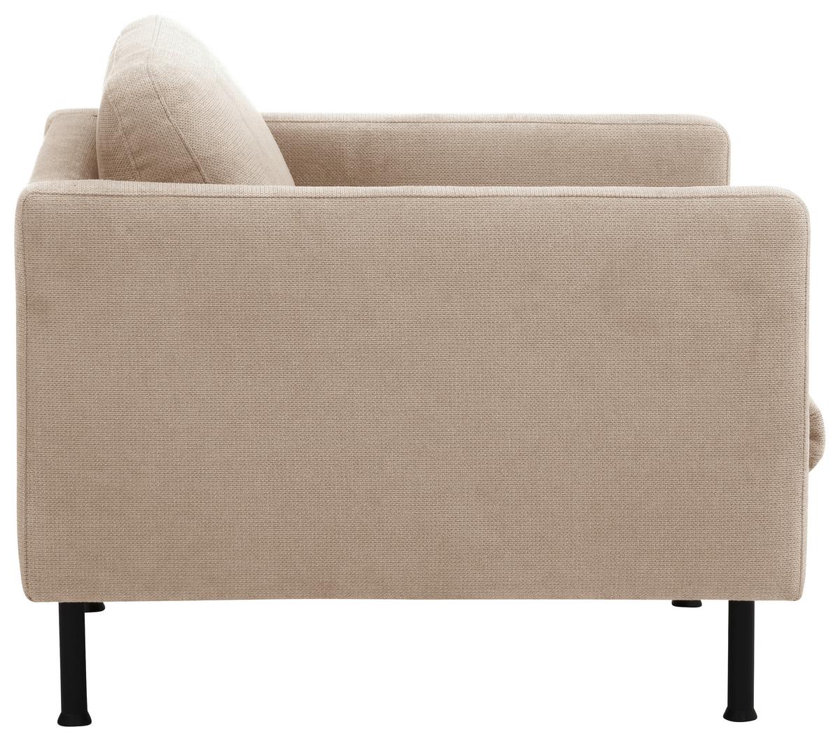 Sessel Nathan ca. 76x78 cm Beige - Beige/Schwarz, MODERN, Textil/Metall (76/78/89cm) - Max Winzer
