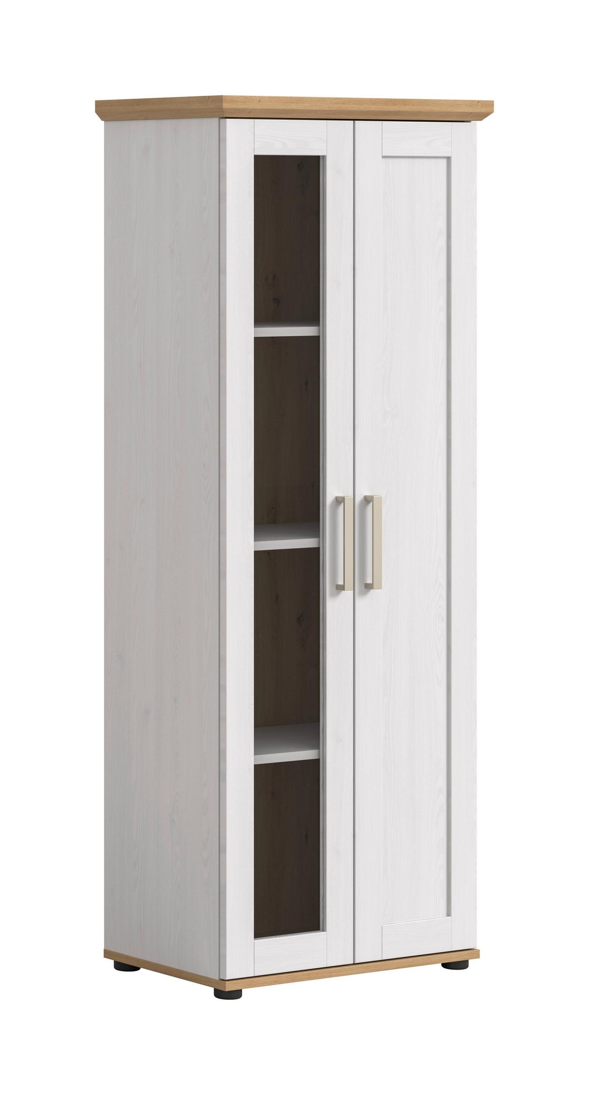 Vitrine Verona Lärche/Eiche - Silberfarben/Lärchefarben, Design, Holzwerkstoff/Kunststoff (64/161/37cm) - Livetastic