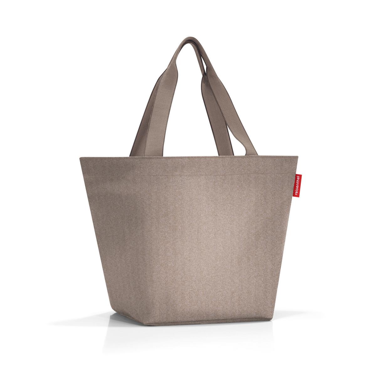 TORBA NA ZAKUPY SHOPPER M HERRINGBONE MOKKA - mokka, Basics, tkanina (51/30,5/26cm) - Reisenthel