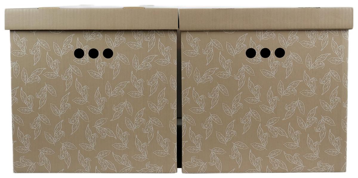 Box mit Deckel Jimmy, 2 Stk. - Weiss/Rosa, Karton (44,3/33,5/32,5cm) - Mömax
