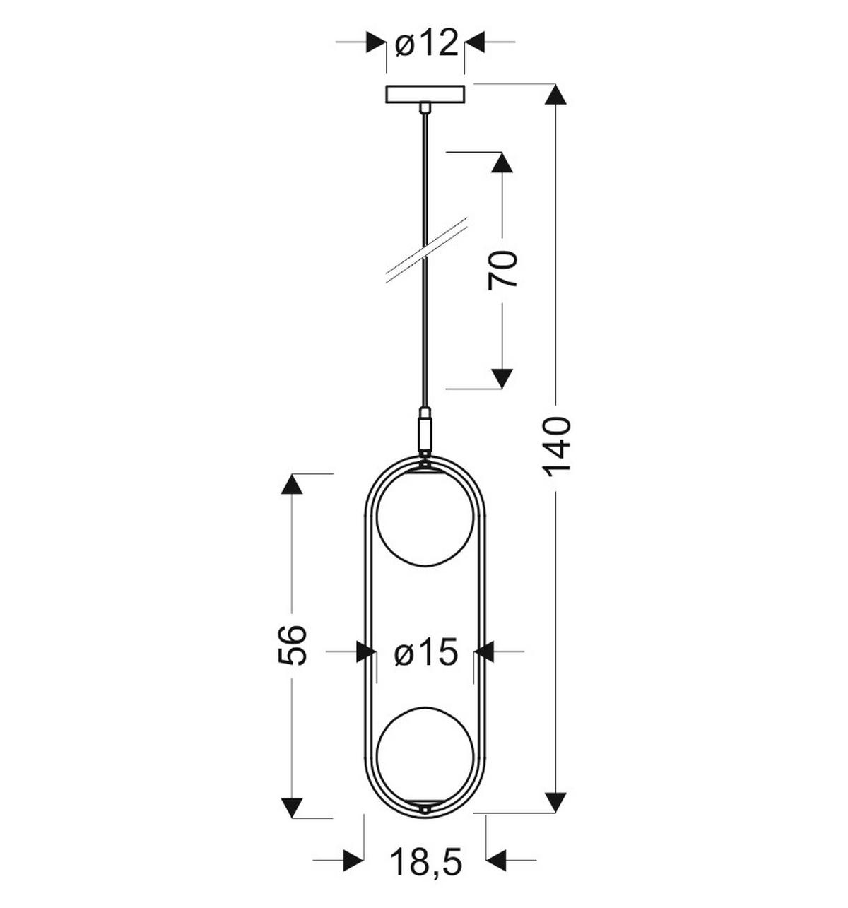 Viseća Svjetiljka Cordel - bijela/crna, Design, metal (18.5/15/140cm)