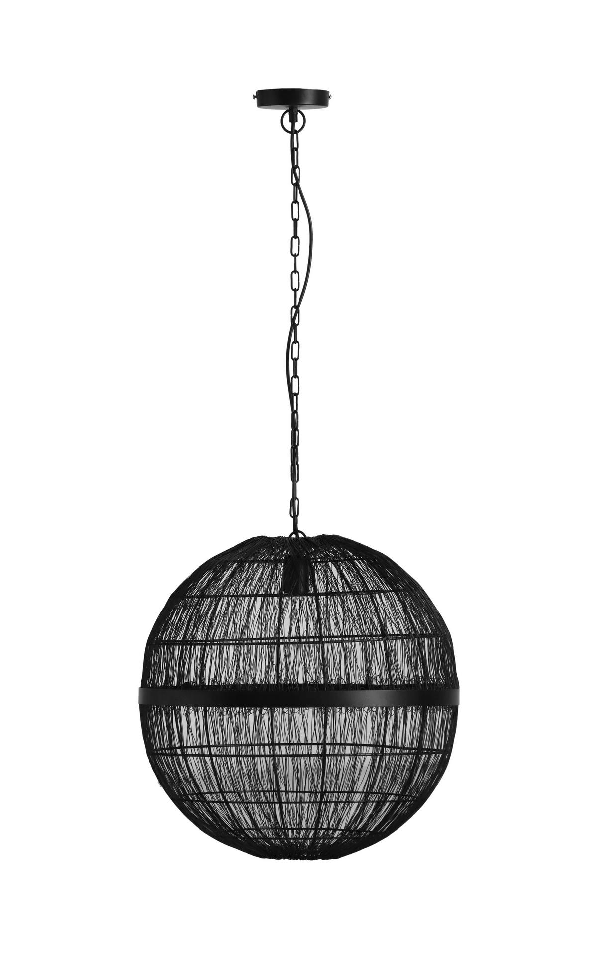 Hängeleuchte Hermi II max. 40 Watt - Schwarz, Basics, Metall (50/120cm) - Globo