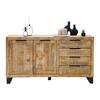 DRESSOIR EVEREST -EXKLUSIV- - Natuurlijke kleuren/Zwart, Natur, Hout/Metaal (160/85/40cm) - Mömax