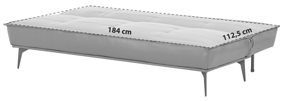 Zofa Levio, Siva, Funkcija Ležišča - siva/črna, Moderno, kovina/tekstil (184/90/84cm) - P & B