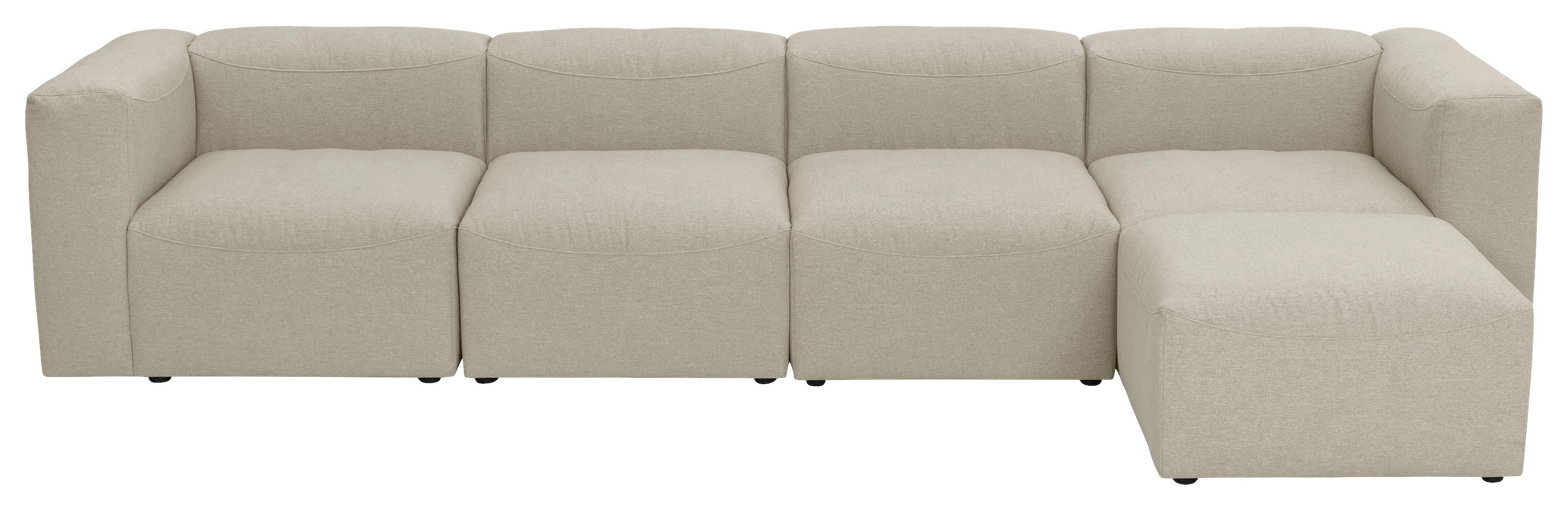 Ecksofa Lena in Creme Flachgewebe - Creme, Design, Kunststoff/Textil (350/175cm) - Max Winzer