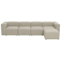 Ecksofa Lena in Creme Flachgewebe - Creme, Design, Kunststoff/Textil (350/175cm) - Max Winzer
