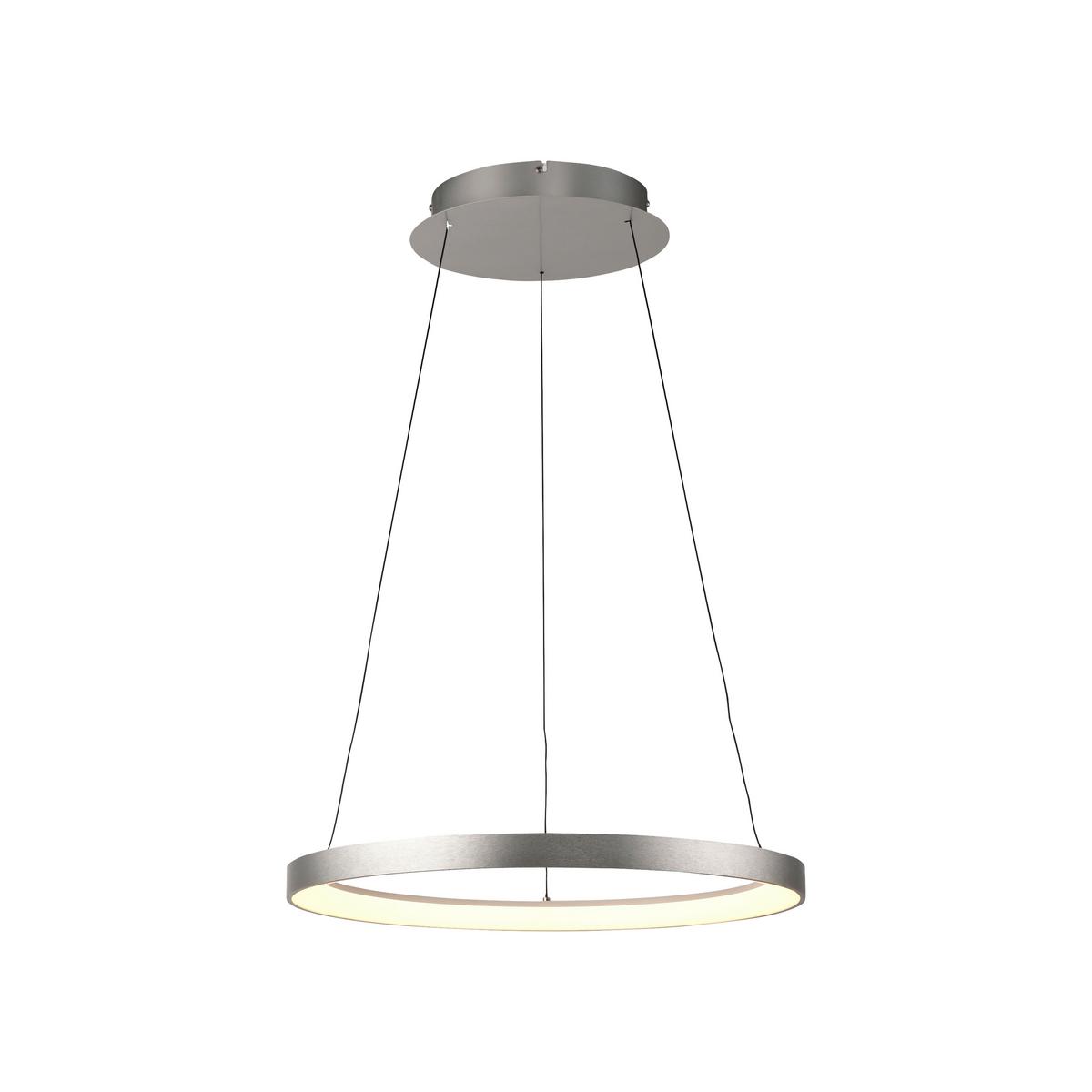 LAMPA ZWIESZANA LED 2851-95 HOOP - kolor aluminiowy, Design, tworzywo sztuczne/metal (57/180/200cm) - Paul Neuhaus