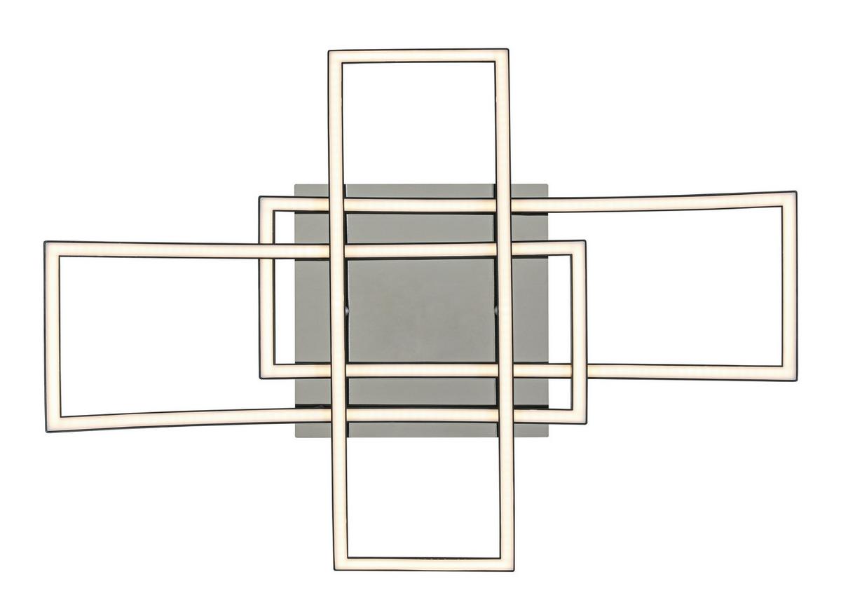 Led-deckenleuchte Enikö Schwarz/chromfarben Max. 42 W - barve kroma/črna, Moderno, kovina/umetna masa (59/81/16cm) - Mömax