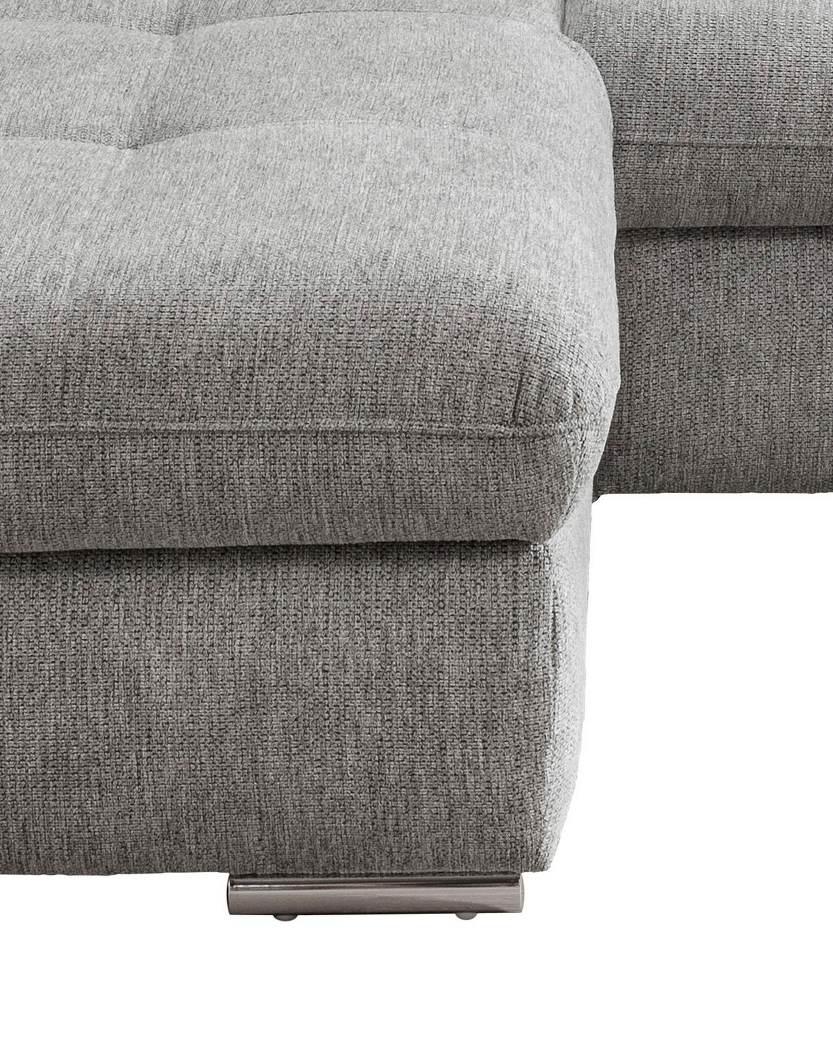 Wohnlandschaft Dalida Silberfarben Chenille - Chromfarben/Silberfarben, Design, Textil/Metall (196/300cm) - Livetastic