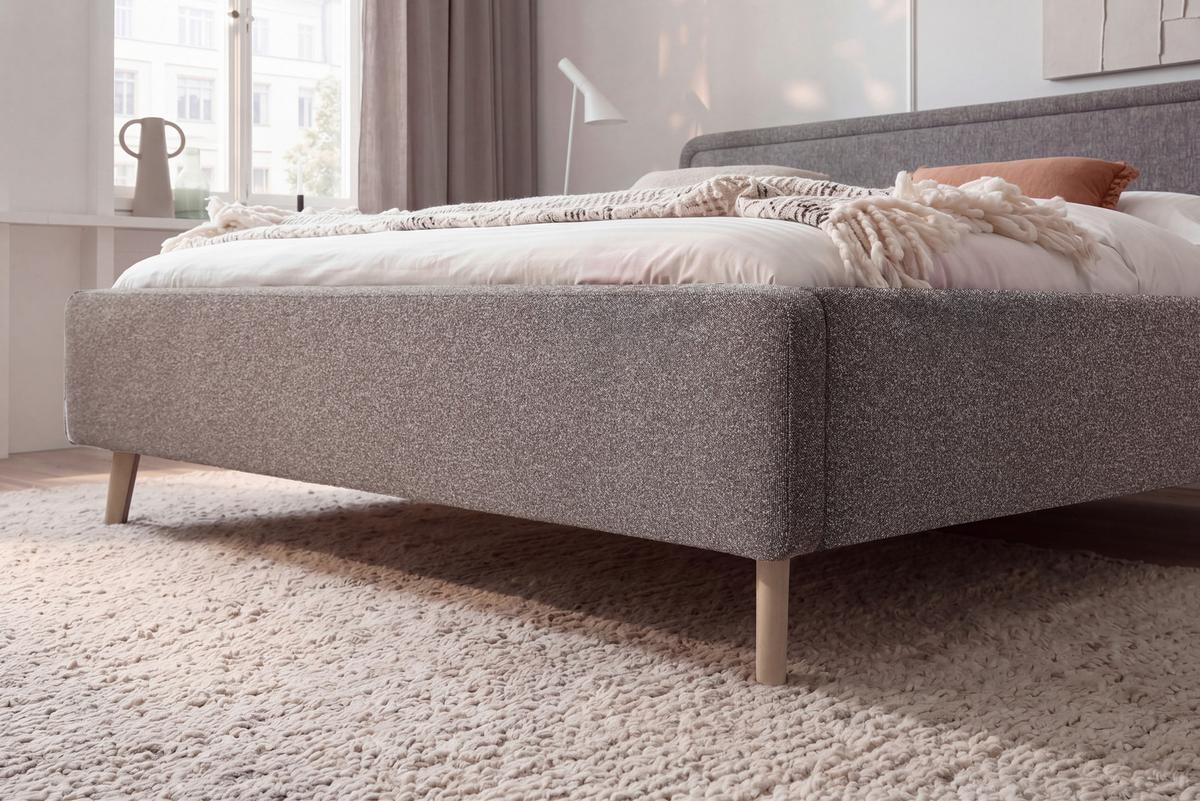 Polsterbett Skagen Braun ca. 160x200cm - Sandfarben/Braun, KONVENTIONELL, Holz/Textil (160/200cm) - Mömax