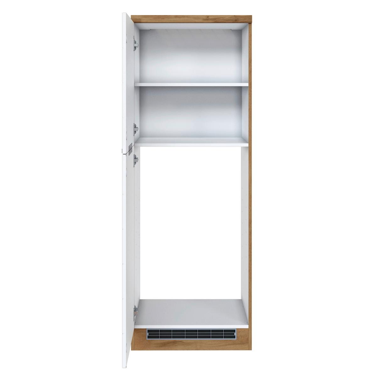 Backofen-/Kühlschrank Umbauschrank Florenz ca. 60 cm - Eiche Wotan/Weiß, Design, Holzwerkstoff/Metall (60/165/60cm) - Held