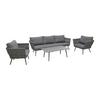 LOUNGEGARNITUR MILA - Dunkelgrau, MODERN, Textil/Metall (236/69/70cm) - Bessagi Garden