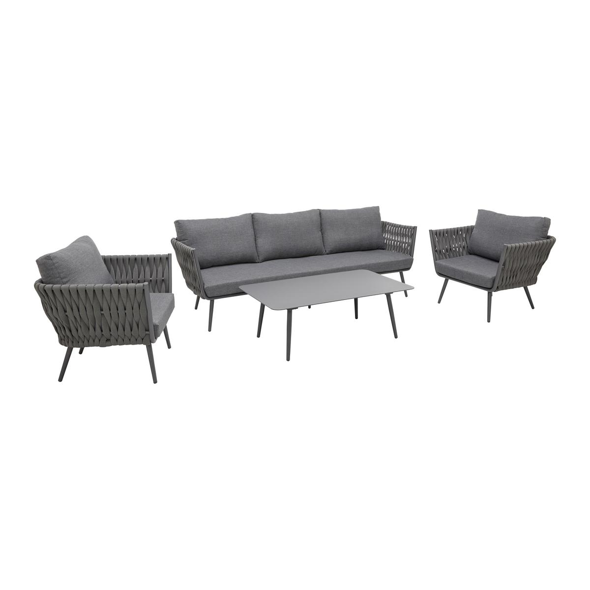 Garnitură grădină Mila - gri închis, Modern, metal/textil (236/69/70cm) - Bessagi Garden