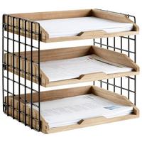 Briefablage aus Echtholz in Braun - Schwarz/Braun, LIFESTYLE, Holz/Metall (34/25/30cm) - Mömax