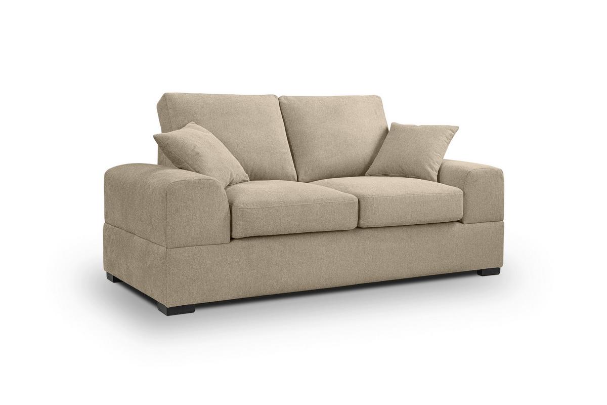 2-Sitzer-Sofa Veda Beige - Beige/Schwarz, Basics, Holz/Textil (182/93cm) - MID.YOU