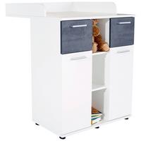 Comodă pentru înfășat Star - alb/gri închis, Konventionell, material pe bază de lemn (89/100,9/78cm)
