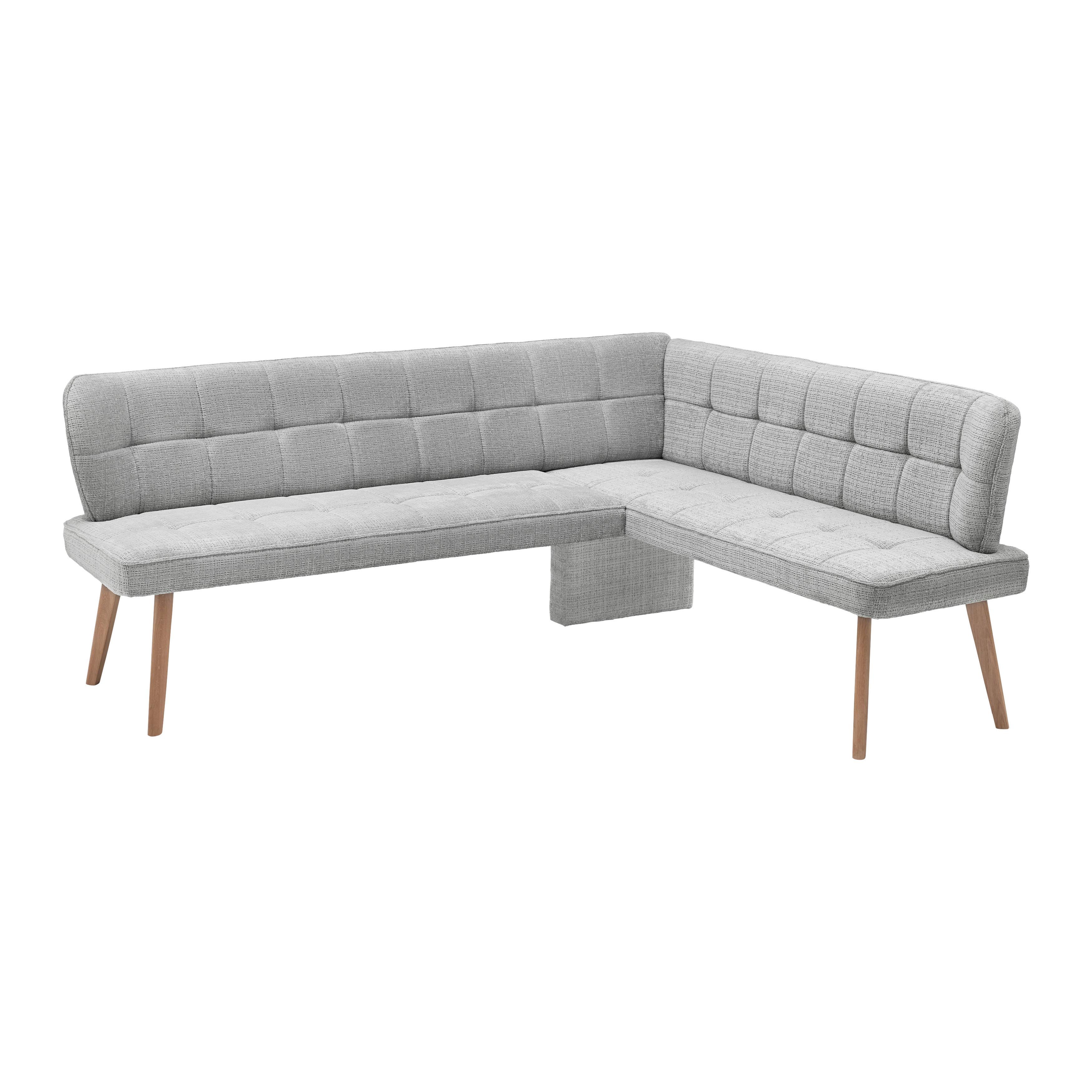 Eckbank Alba links Hellgrau - Eichefarben/Hellgrau, MODERN, Holz/Textil (217/87/173cm) - Mömax