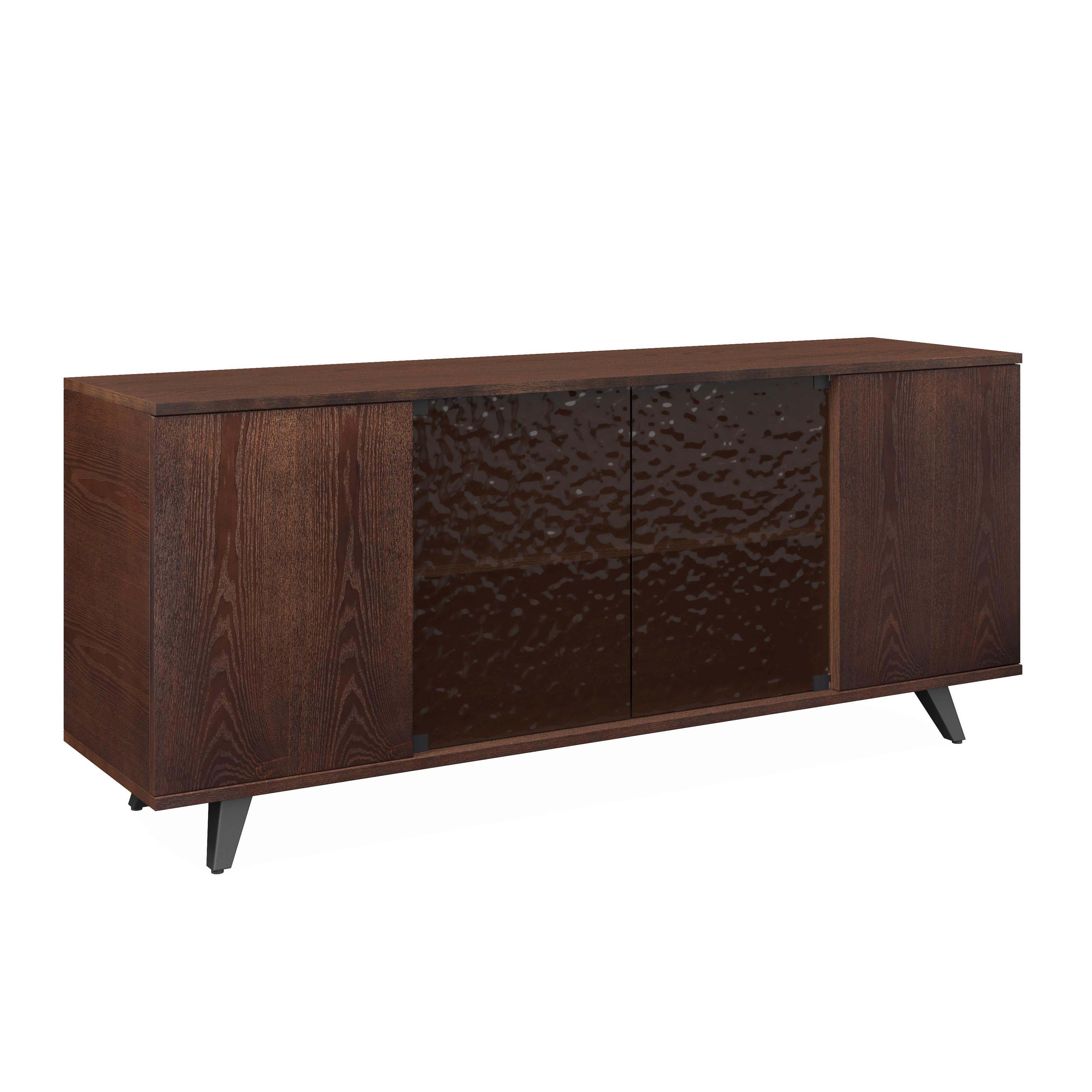 Sideboard Zelia Holz/Glas Braun/Walnussfarben - Walnussfarben/Schwarz, MODERN, Glas/Holz (180/77/45cm) - Bessagi Home