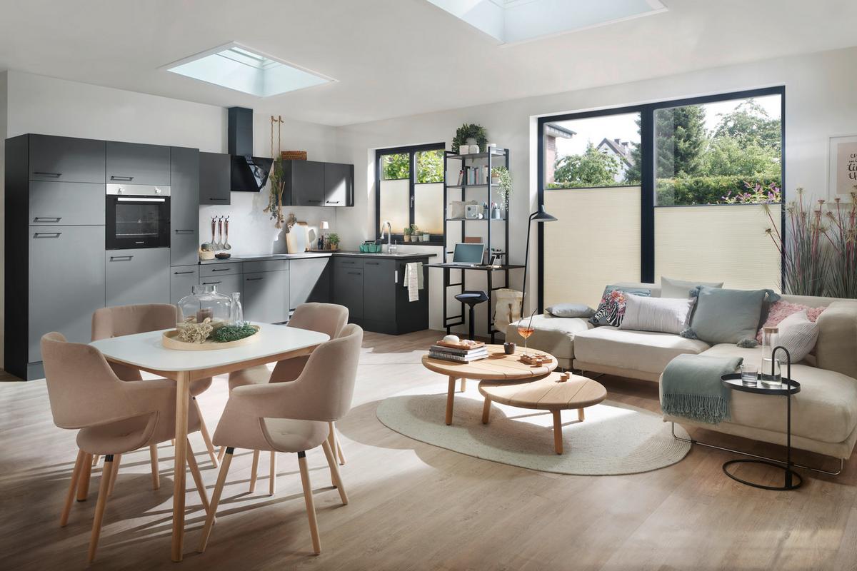 Kotna Kuhinja Z Aparati Oliver, 280x172cm - srebrne barve/siva, Design, kovina/leseni material (280/172cm) - Respekta