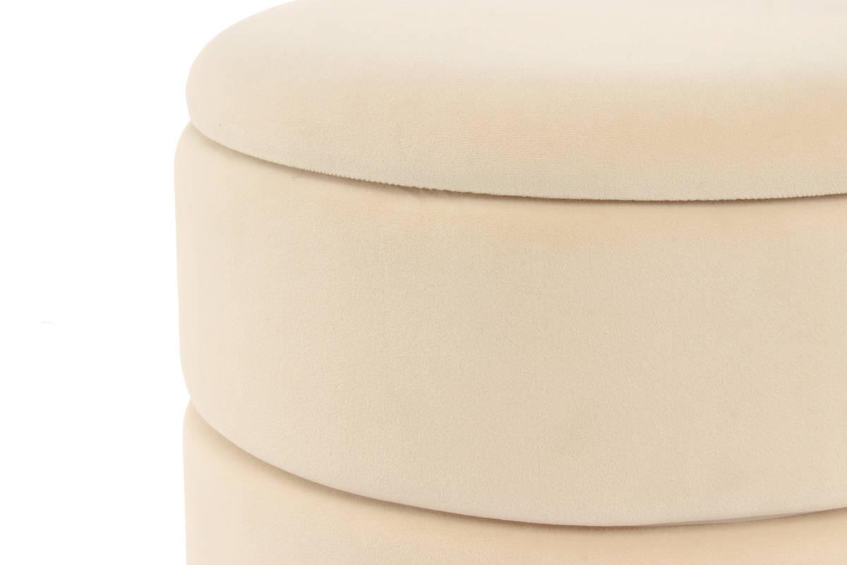 HOCKER Hocker rund in Beige - Beige/Goldfarben, Basics, Holzwerkstoff/Kunststoff (37,5/41/37,5cm) - Kayoom