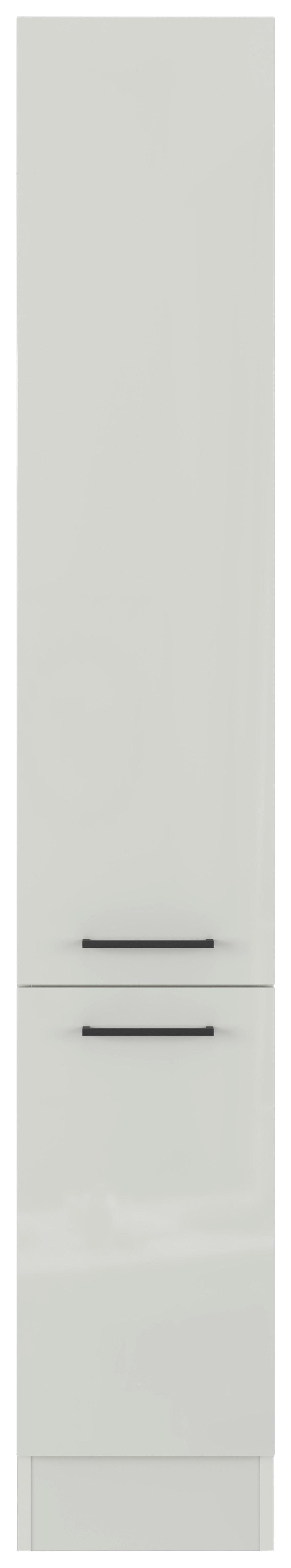 Apothekerschrank in Lichtgrau glänzend - Schwarz/Grau, MODERN, Holzwerkstoff/Metall (30/200/57cm) - FlexWell