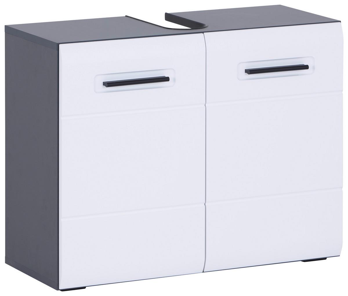 Omarica Za Pod Umivalnik Pearl New - bela/antracit, Konvencionalno, umetna masa/leseni material (70/55,5/29,6cm)