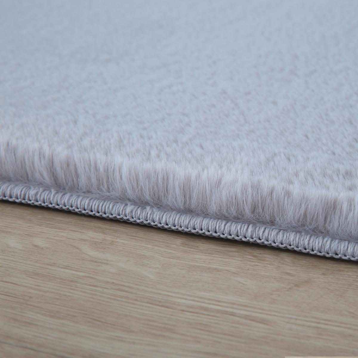 Hochflorteppich Pouffy Silberfarben Ø ca. 160cm - Silberfarben, Basics, Textil (160/160cm)
