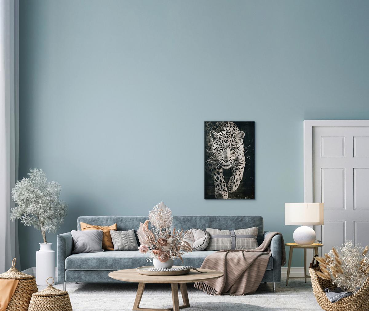 Slika Wild Cat 60x90cm - bijela/crna, Moderno, drvni materijal/tekstil (60/90cm) - Mömax