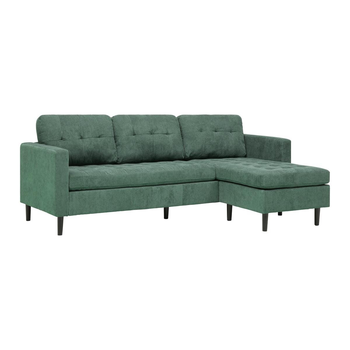 Wohnlandschaft Lillehammer in Grün/Schwarz - Schwarz/Grün, Modern, Holz/Textil (217/80/149cm) - Based