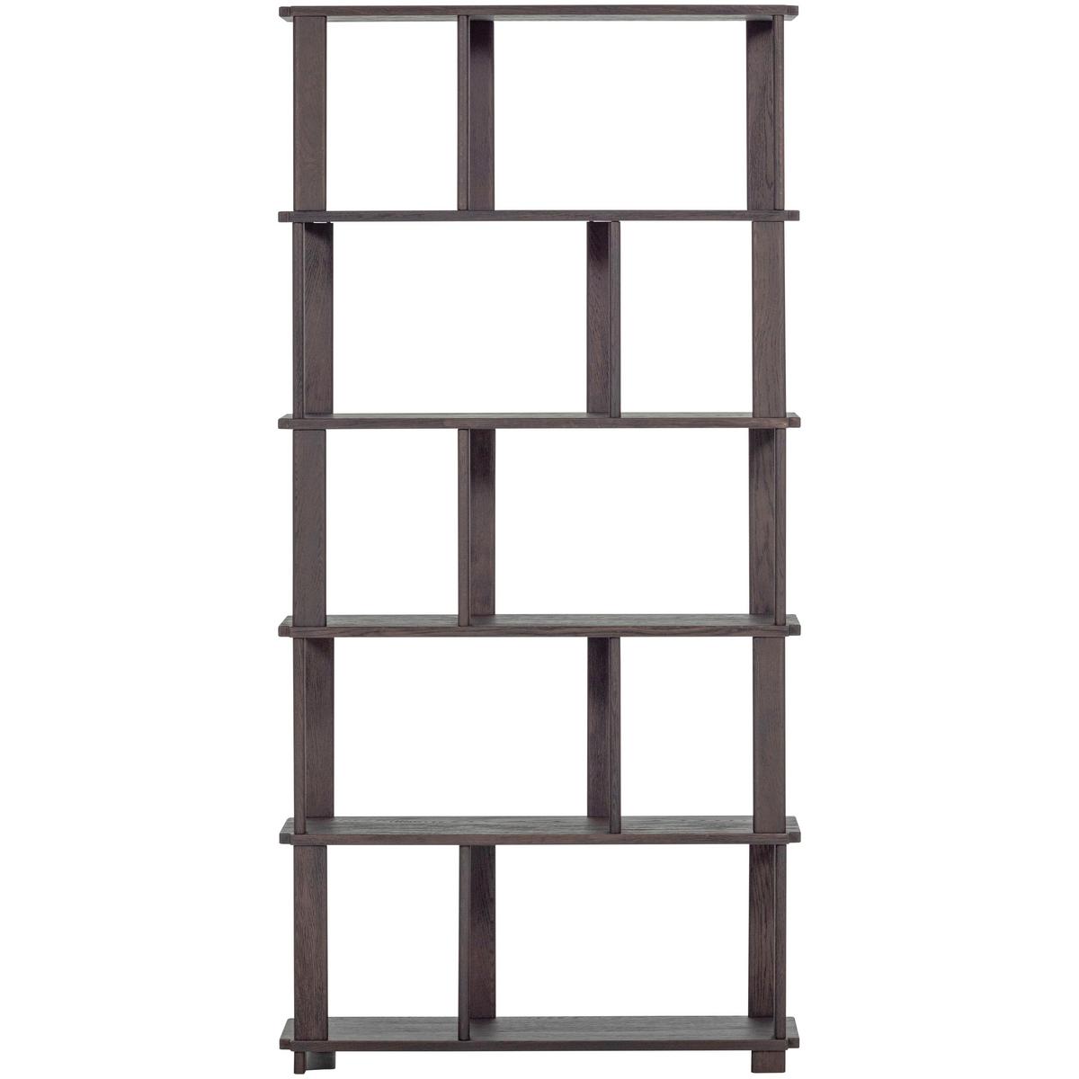 Regal Riss Dunkelbraun B: 90 cm - Dunkelbraun, Design, Holz (90/186/30cm) - Livetastic