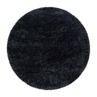 Hochflorteppich Brilliant Schwarz Ø ca. 160cm - Schwarz, Basics, Textil (160cm) - Novel