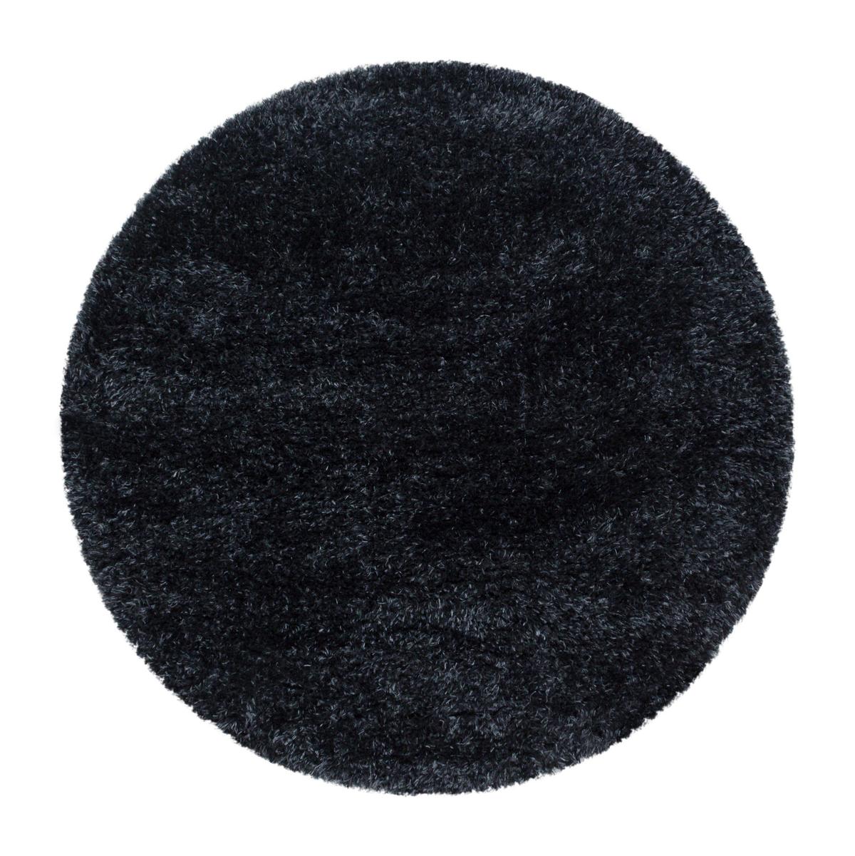 Hochflorteppich Brilliant Schwarz Ø ca. 160cm - Schwarz, Basics, Textil (160cm) - Novel