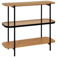 Etajeră LINEA - culoare natur/negru, Modern, sticlă/metal (90/84,5/34cm) - Modern Living