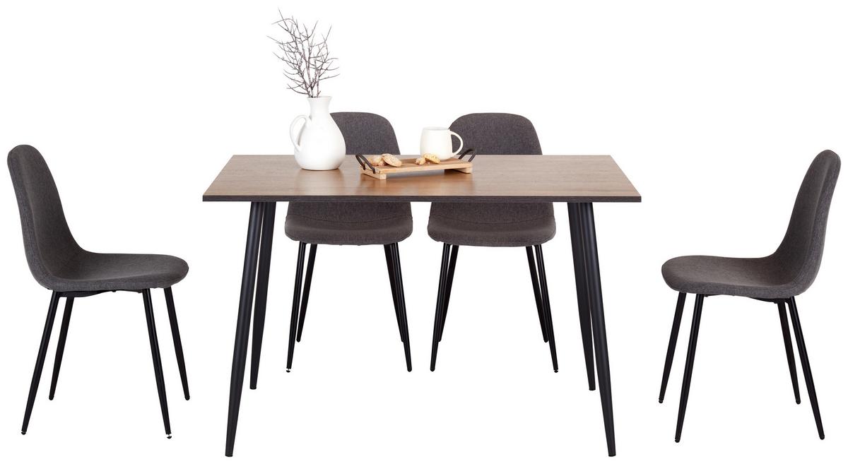 Masa TOM - culoare natur/negru, Konventionell, metal/material pe bază de lemn (120/76/80cm) - Based